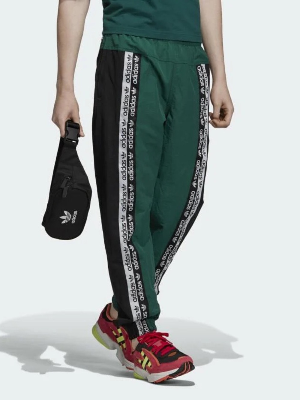 Adidas Men’s originals R.Y.V Collegiate Green & Black Track Pants